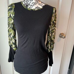 Liverpool Black and Green Women's Blouse. XS